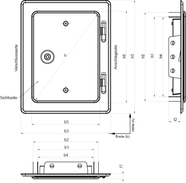 Kamintür Edelstahl Einbaumaß 14 x 20 cm, Upmann 10119